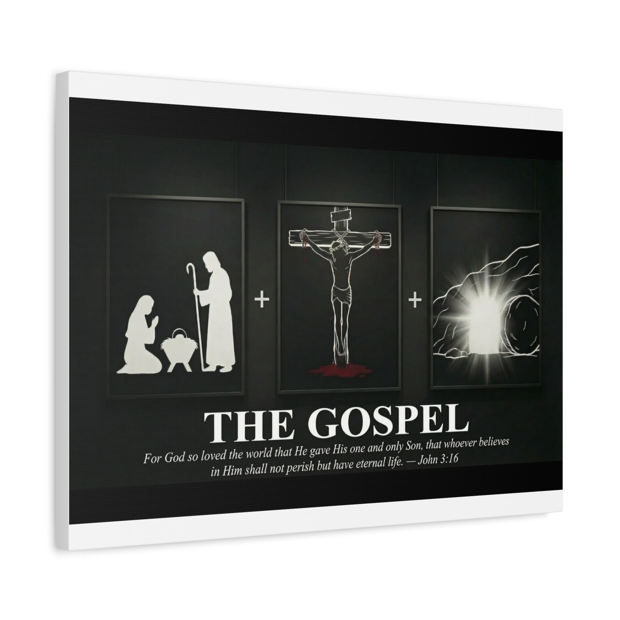 The Gospel Canvas Print | John 3:16 | Christian Wall Art