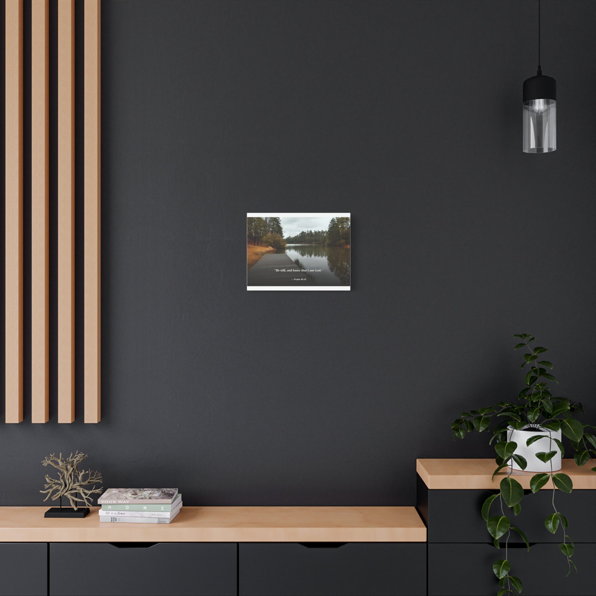 Be Still Canvas Print | Psalm 46:10 | Peaceful Dock | Christian Wall Art