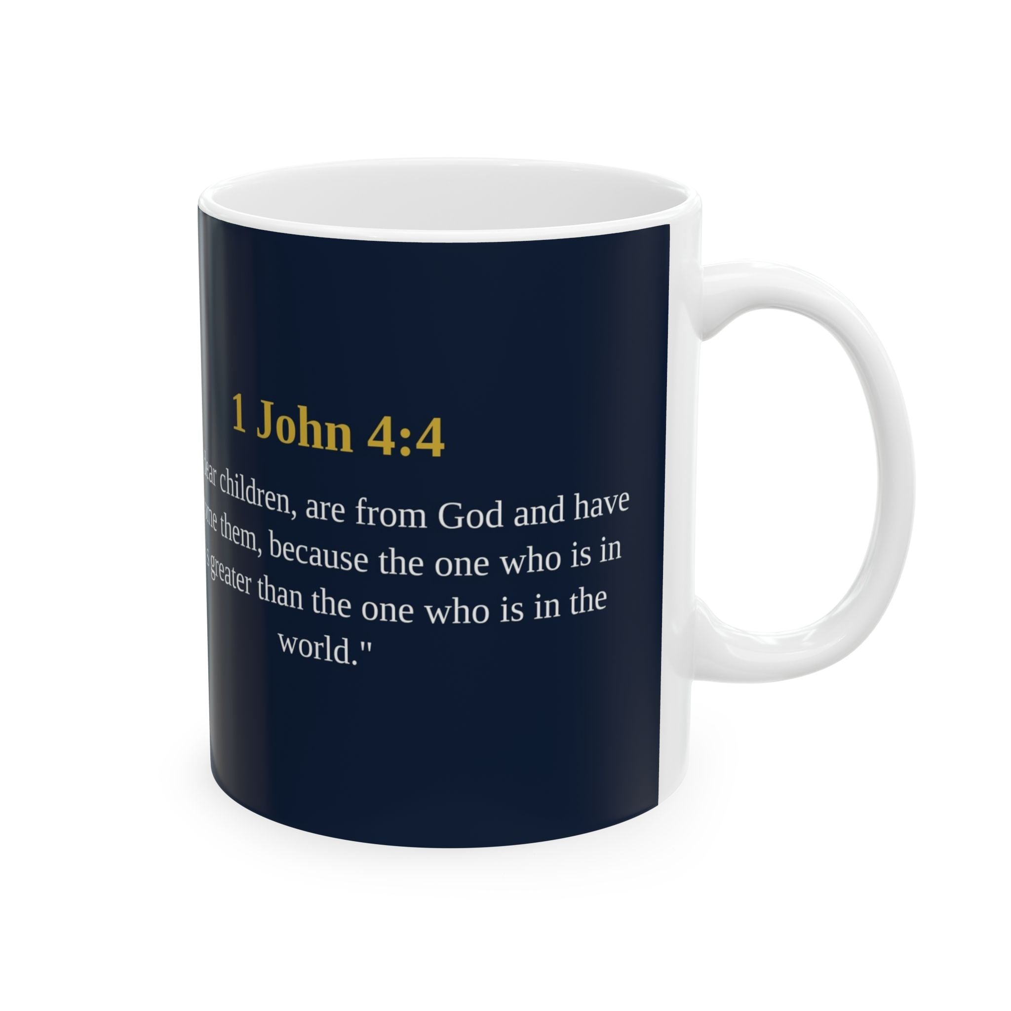 1 John 4:4 Christian Mug | Greater Is He | Scripture Coffee Mug | Overcoming Faith Gift