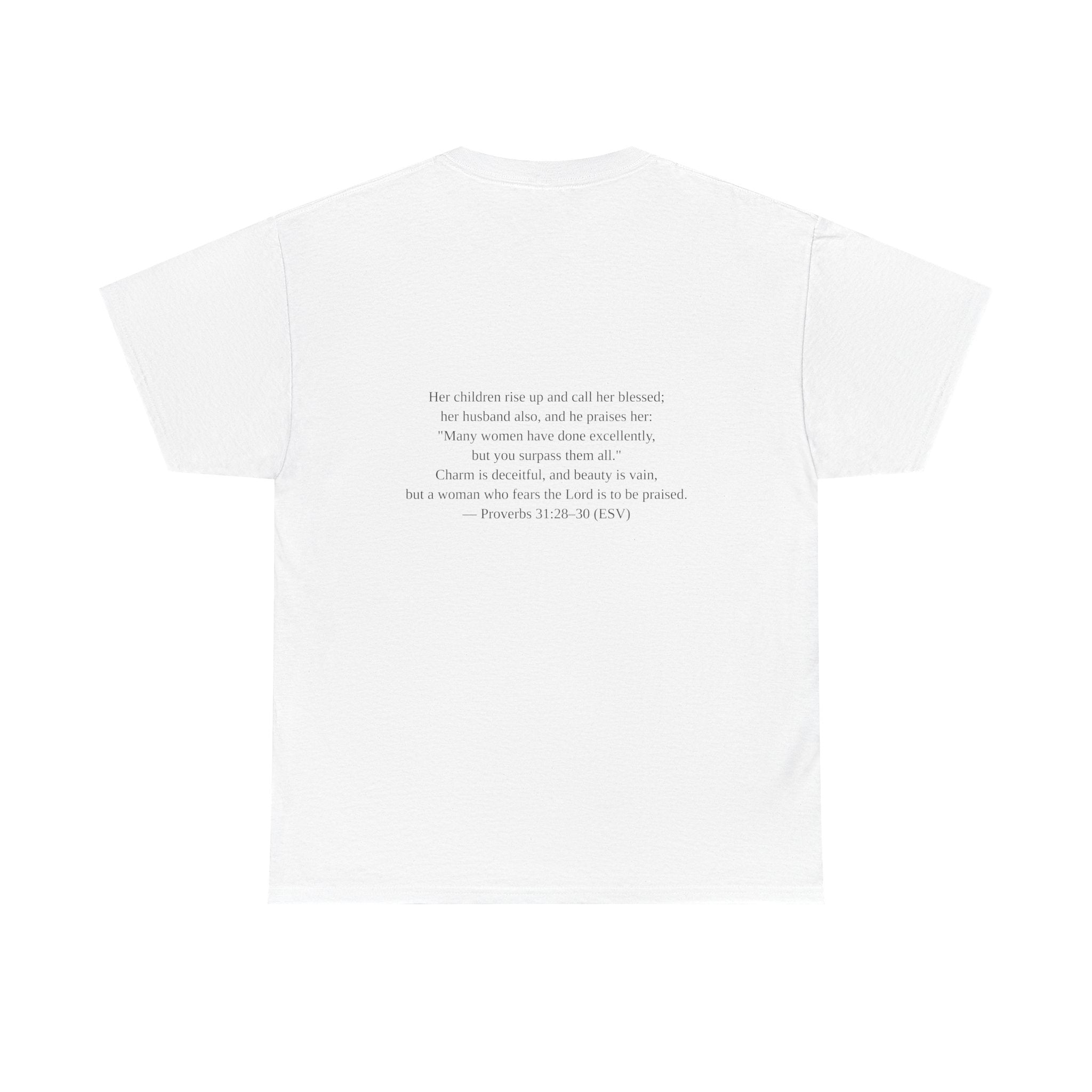 My Family Loves Me Christian T-Shirt — Proverbs 31 Scripture Tee (White)