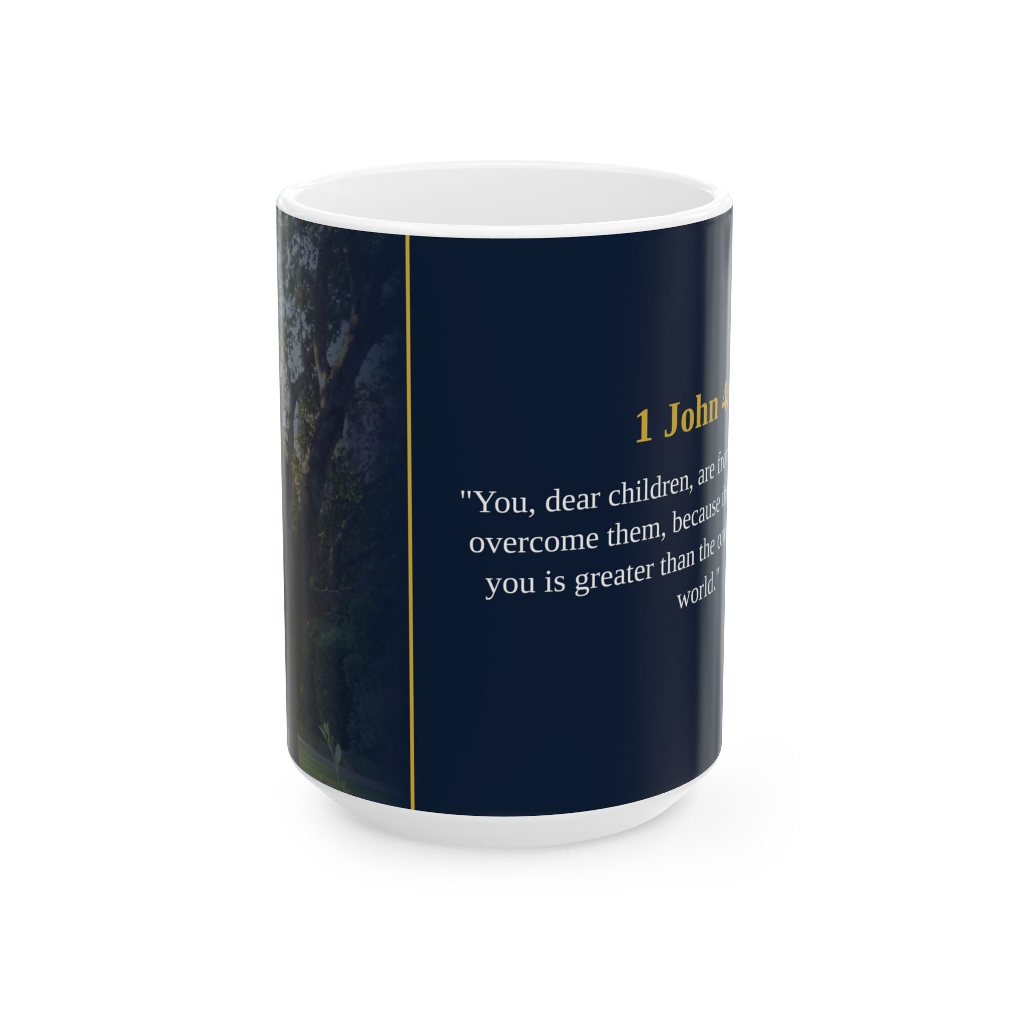 1 John 4:4 Christian Mug | Greater Is He | Scripture Coffee Mug | Overcoming Faith Gift