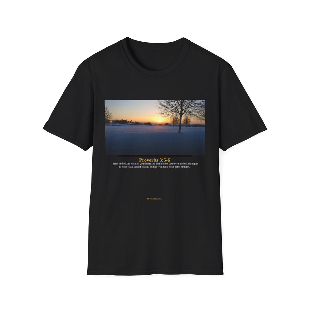 Proverbs 3:5-6 Christian T-Shirt | Trust in the Lord | Black Scripture Tee | Faith Gift