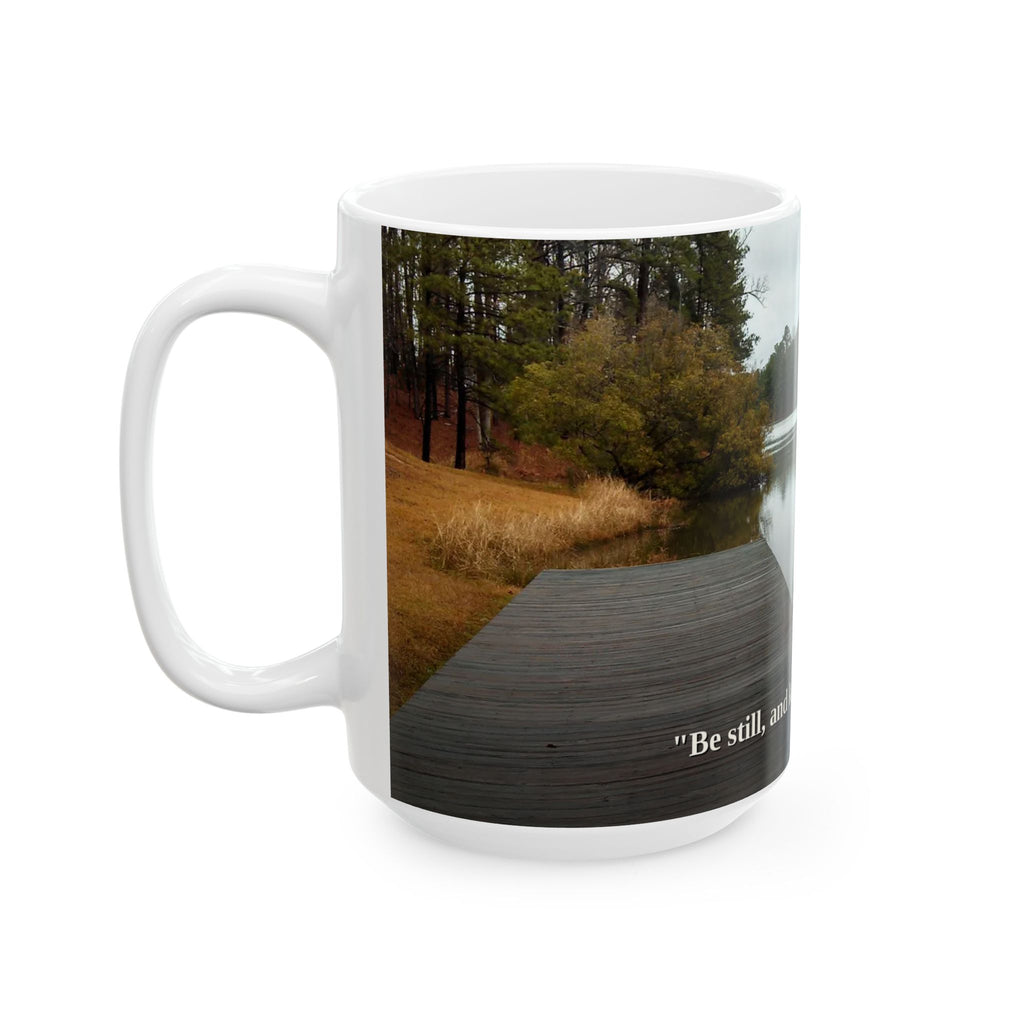 Be Still Coffee Mug | Psalm 46:10 | Peaceful Dock | Christian Mug