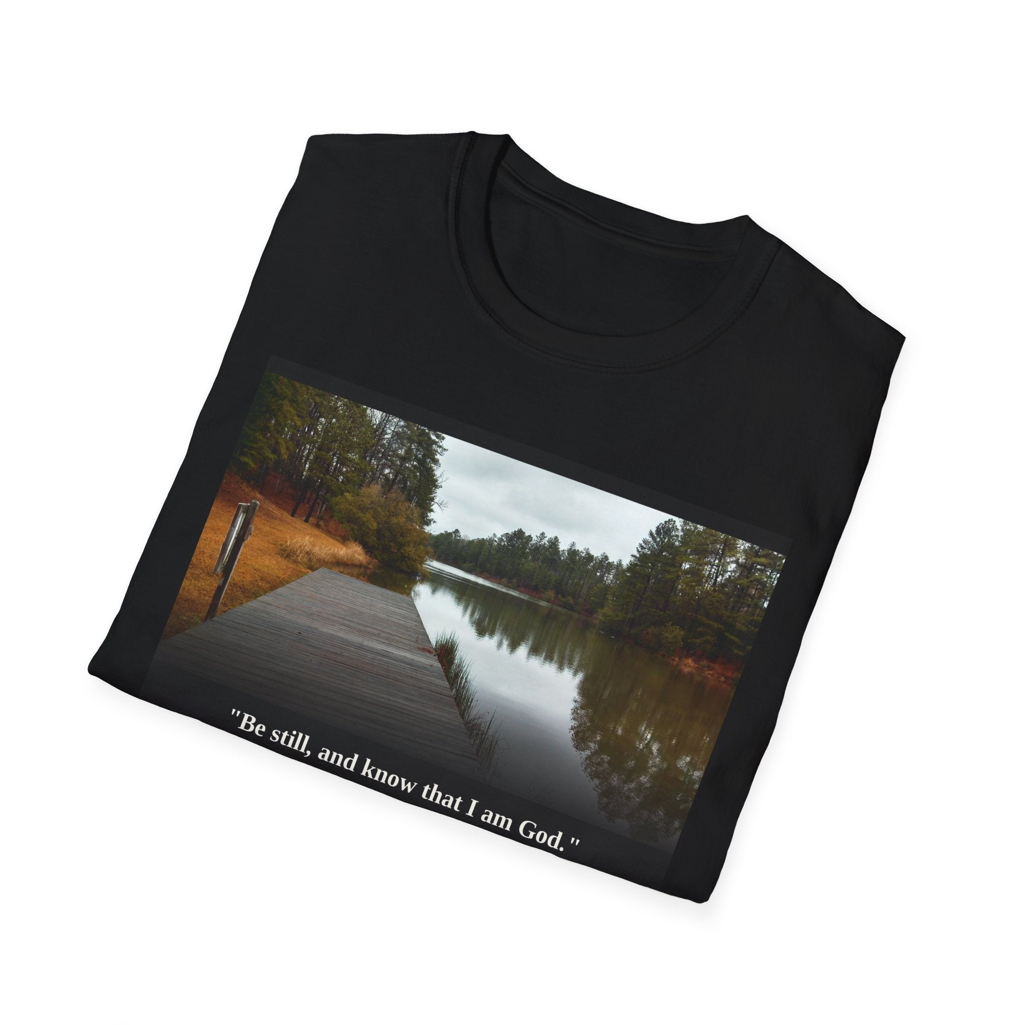 Be Still T-Shirt | Psalm 46:10 | Peaceful Dock | Christian Tee