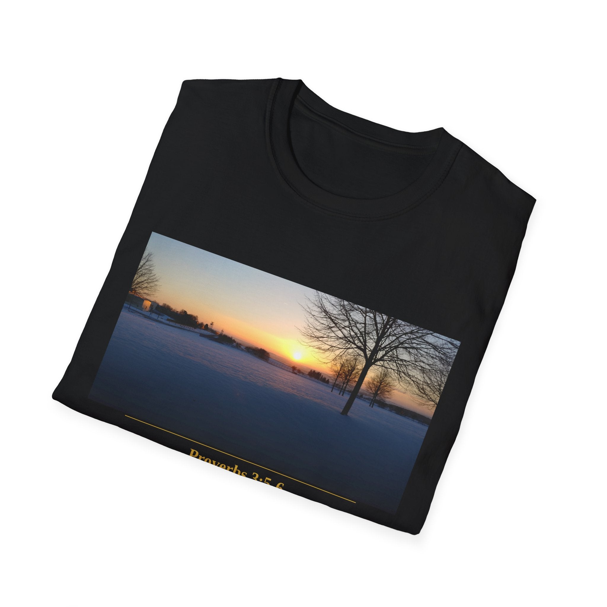 Proverbs 3:5-6 Christian T-Shirt | Trust in the Lord | Black Scripture Tee | Faith Gift