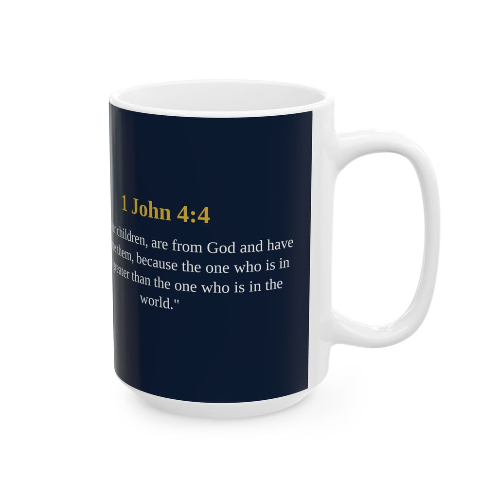 1 John 4:4 Christian Mug | Greater Is He | Scripture Coffee Mug | Overcoming Faith Gift