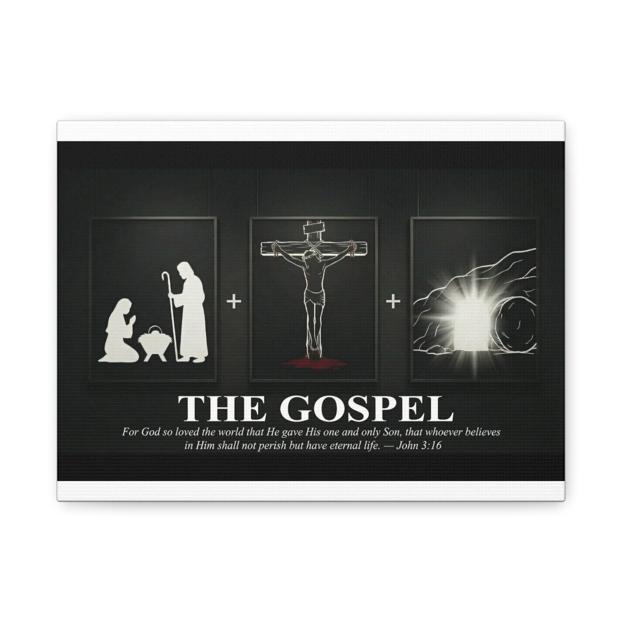 The Gospel Canvas Print | John 3:16 | Christian Wall Art