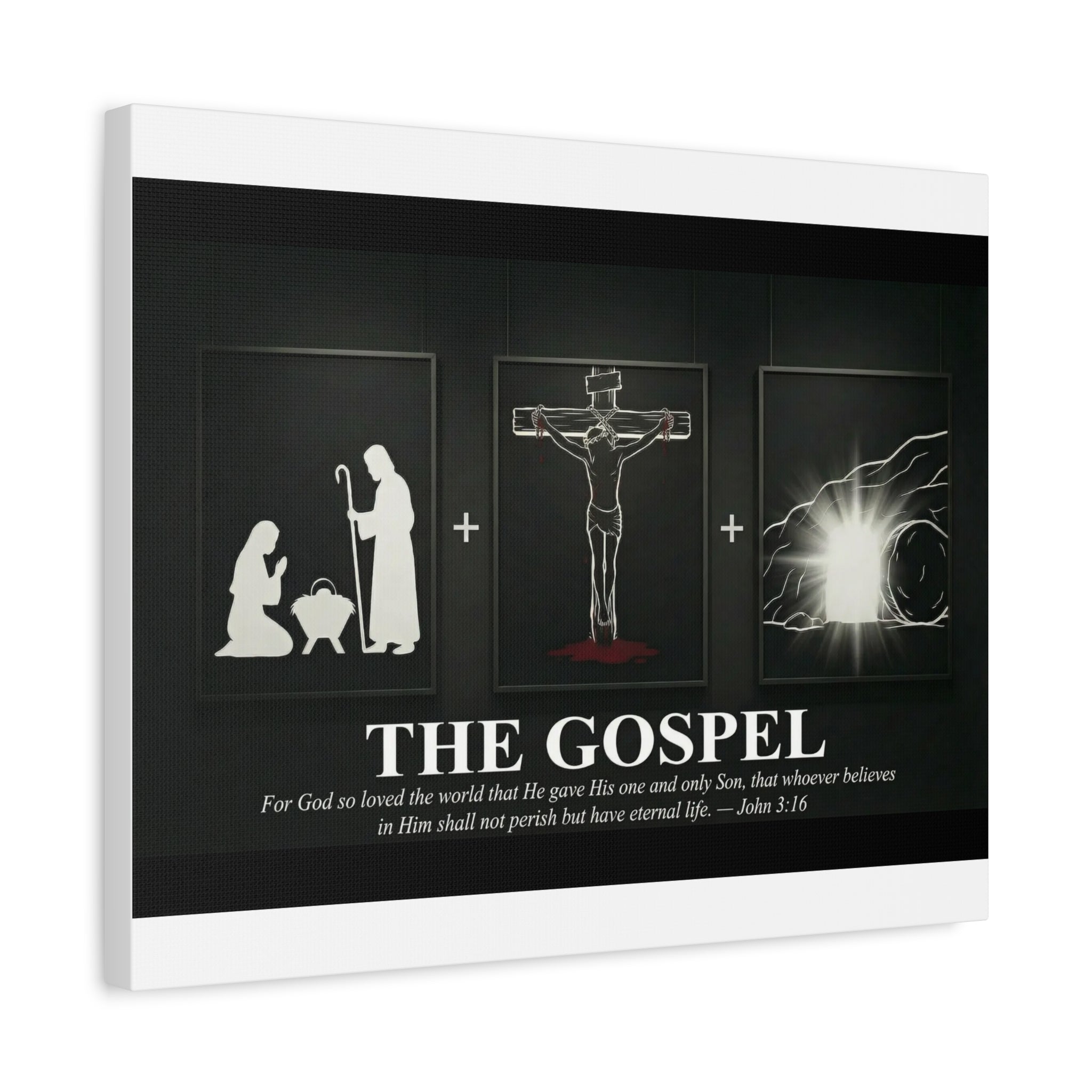 The Gospel Canvas Print | John 3:16 | Christian Wall Art