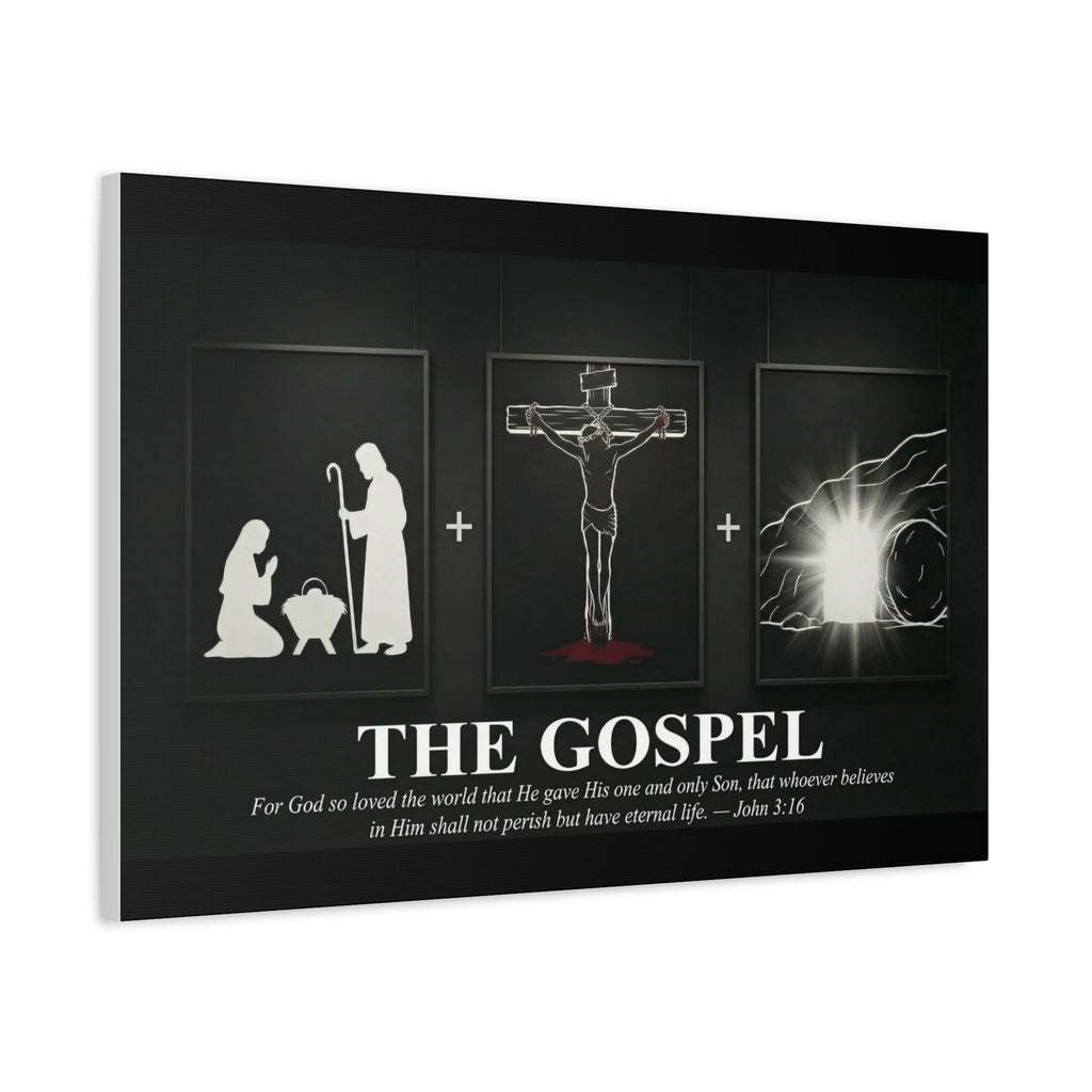 The Gospel Canvas Print | John 3:16 | Christian Wall Art