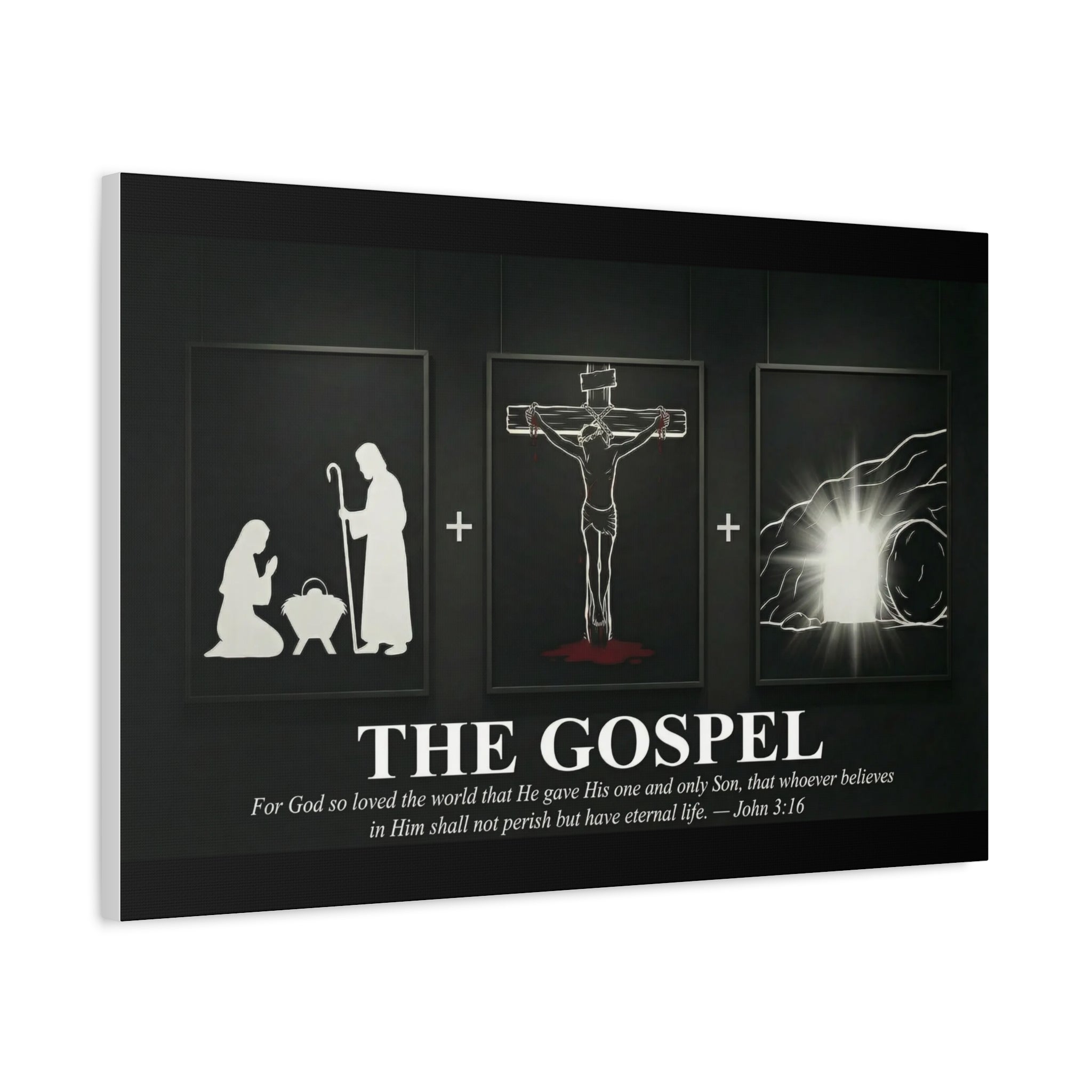 The Gospel Canvas Print | John 3:16 | Christian Wall Art