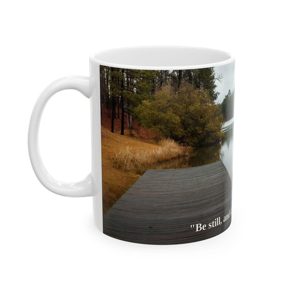Be Still Coffee Mug | Psalm 46:10 | Peaceful Dock | Christian Mug