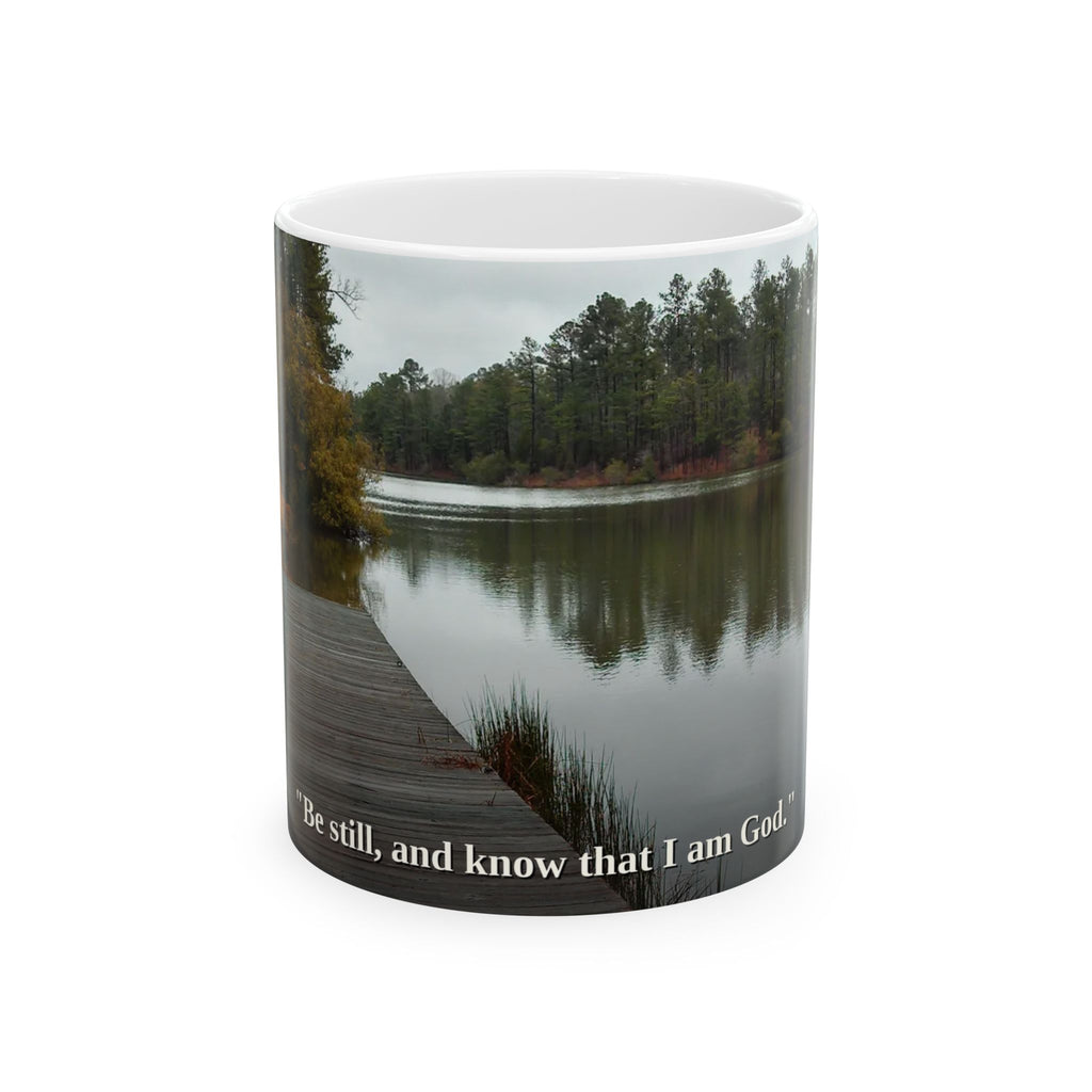 Be Still Coffee Mug | Psalm 46:10 | Peaceful Dock | Christian Mug
