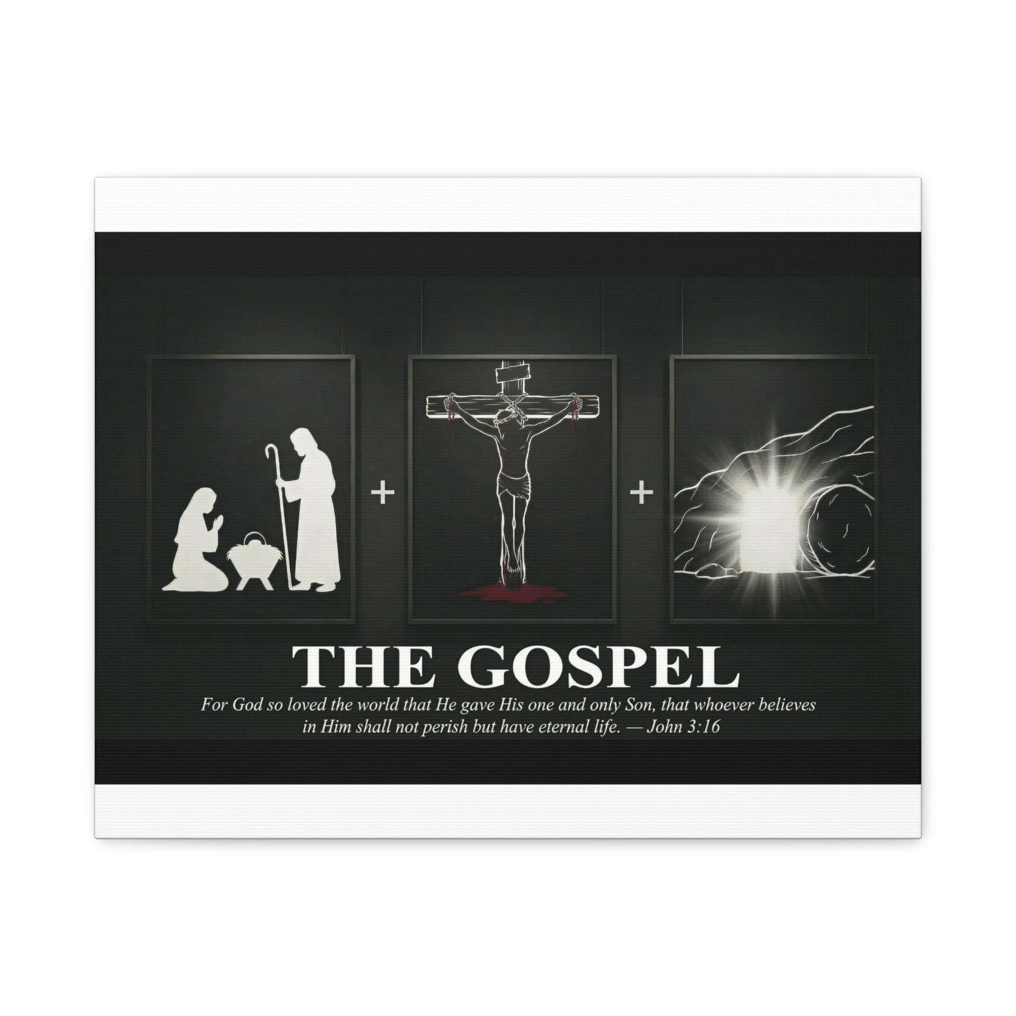 The Gospel Canvas Print | John 3:16 | Christian Wall Art