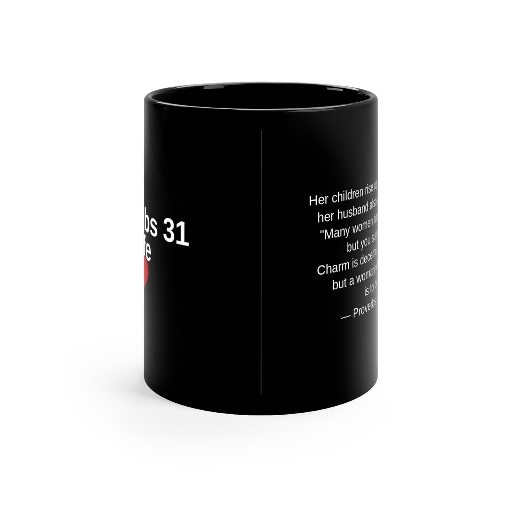 Proverbs 31 Wife Christian Mug — Black | Scripture Coffee Mug | Gift for Wife