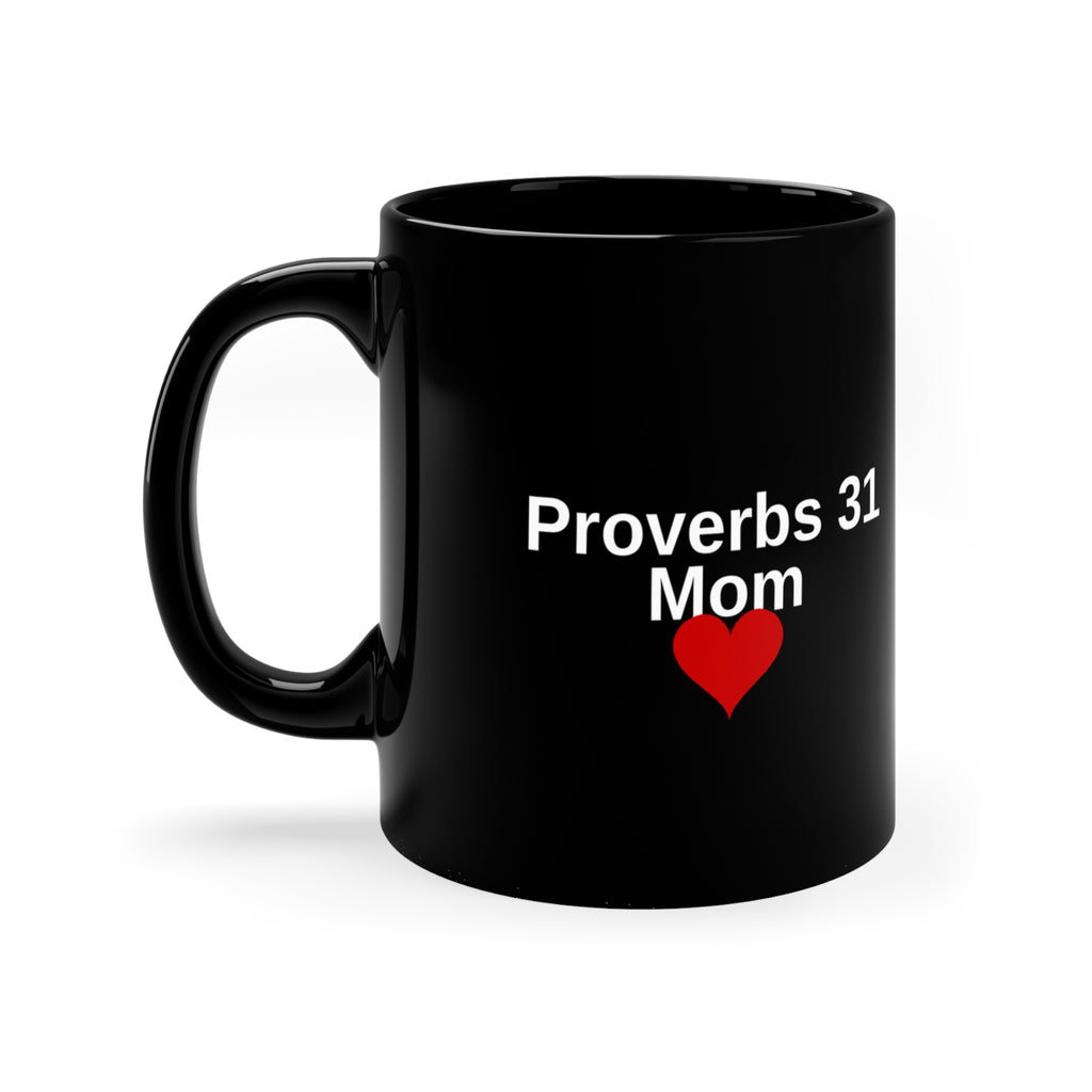 Proverbs 31 Mom Christian Mug — Black | Scripture Coffee Mug | Mother's Day