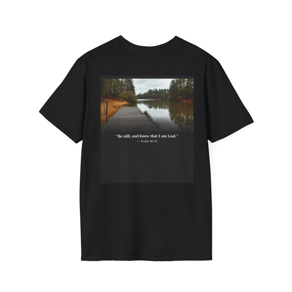 Be Still T-Shirt | Psalm 46:10 | Peaceful Dock | Christian Tee