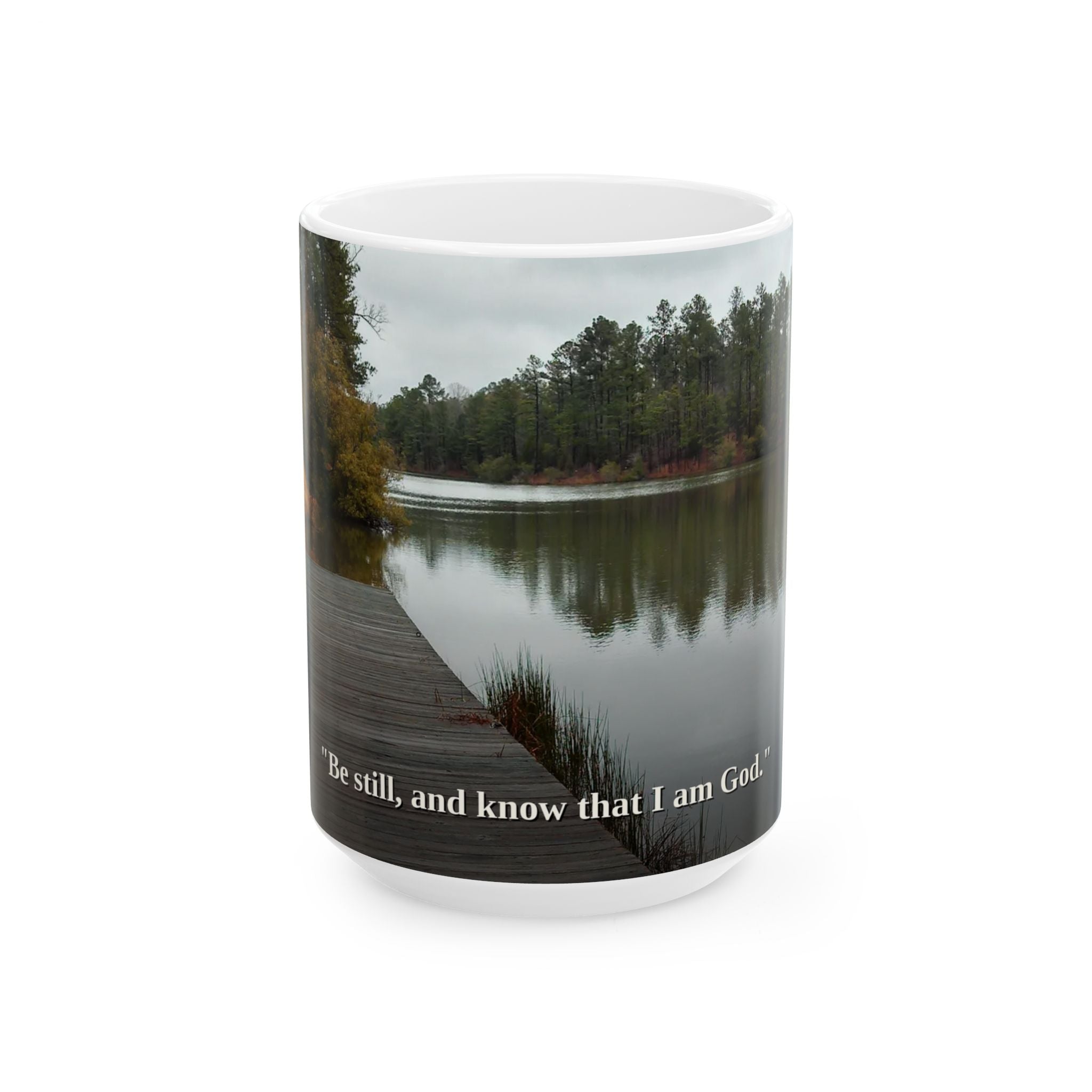 Be Still Coffee Mug | Psalm 46:10 | Peaceful Dock | Christian Mug