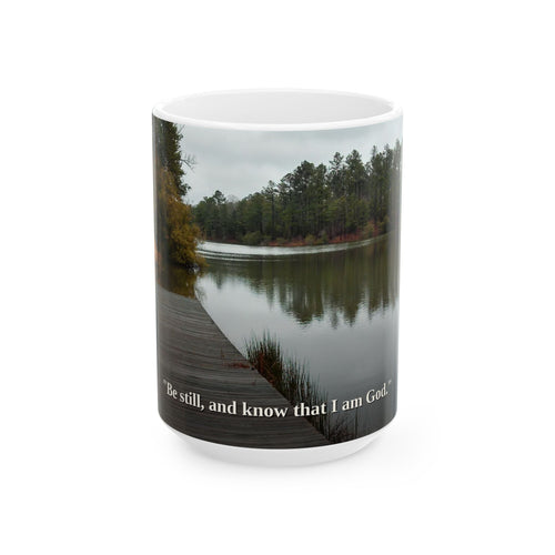 Be Still Coffee Mug | Psalm 46:10 | Peaceful Dock | Christian Mug