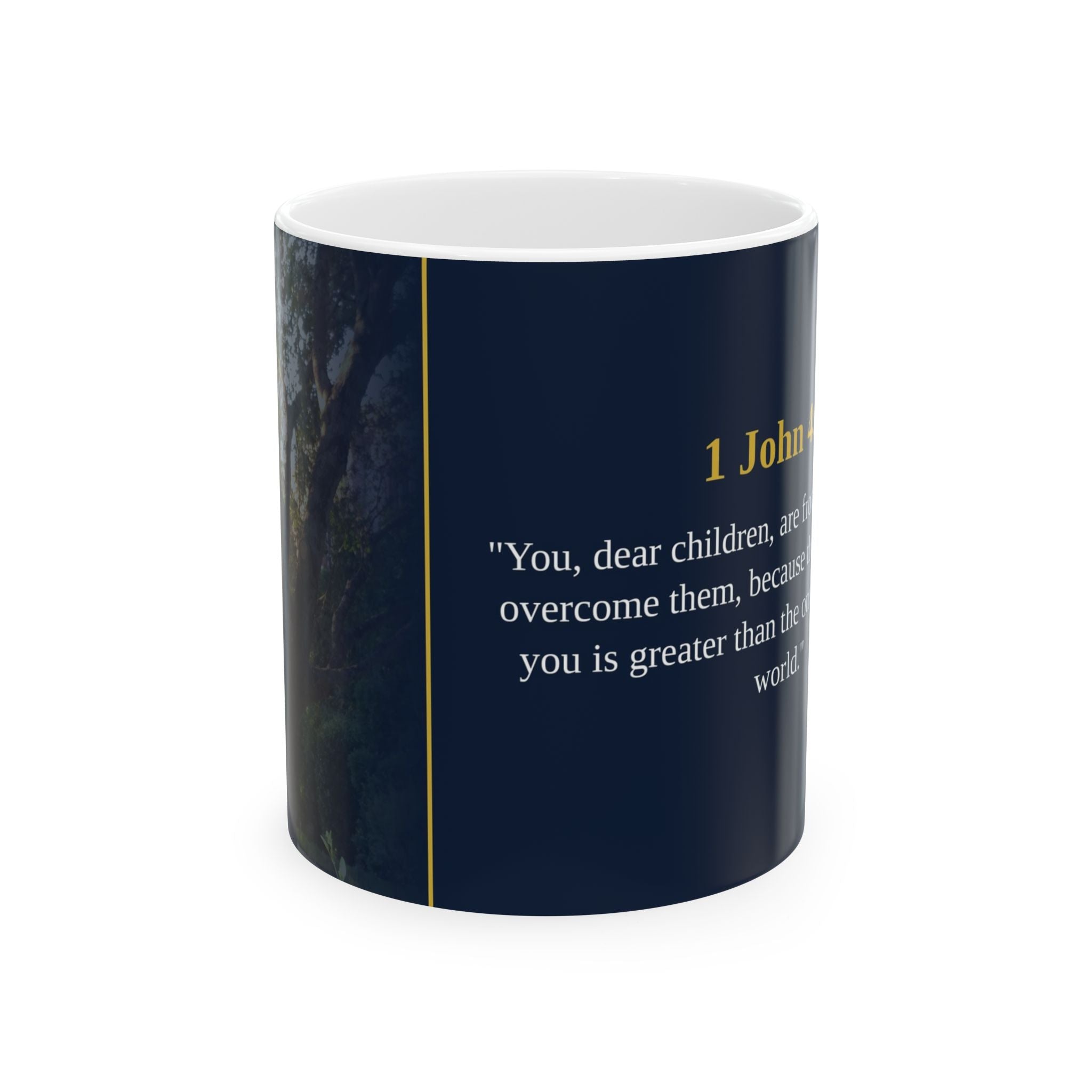 1 John 4:4 Christian Mug | Greater Is He | Scripture Coffee Mug | Overcoming Faith Gift