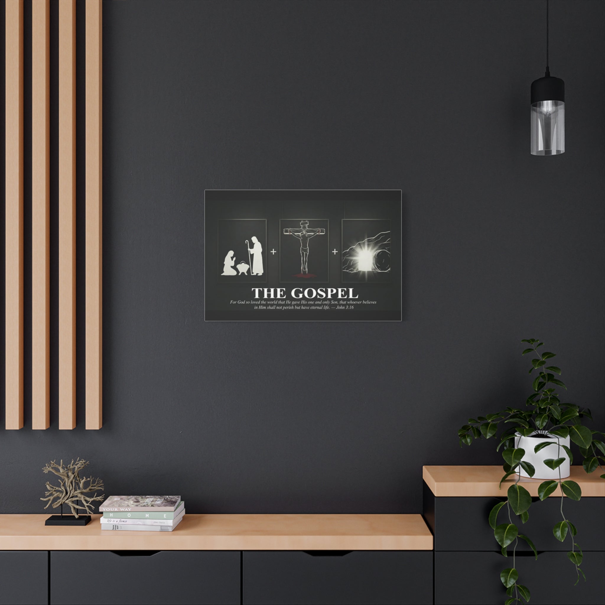 The Gospel Canvas Print | John 3:16 | Christian Wall Art