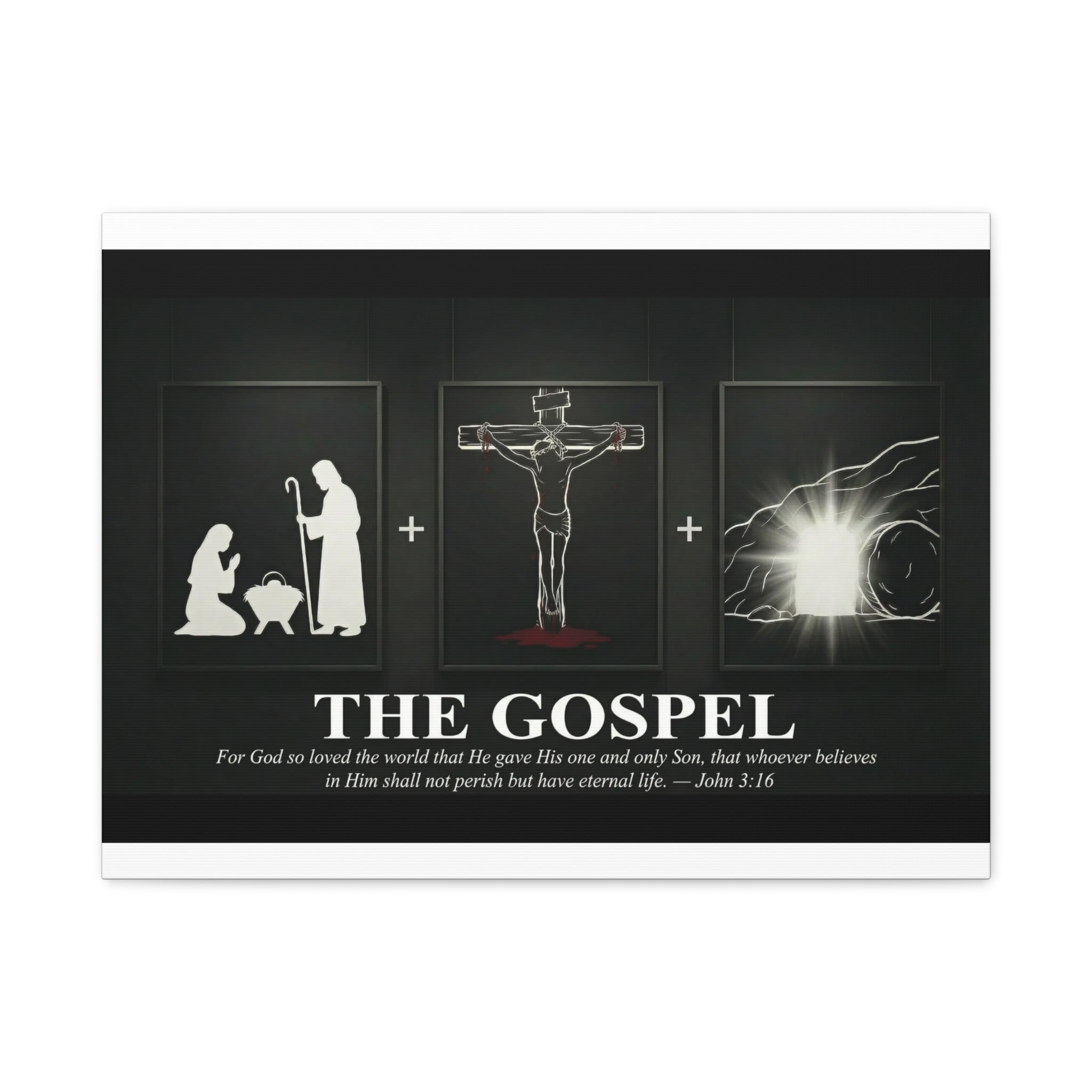 The Gospel Canvas Print | John 3:16 | Christian Wall Art