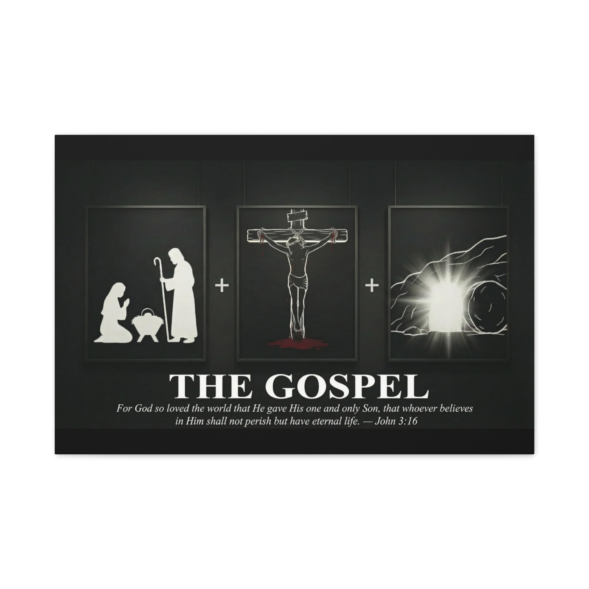 The Gospel Canvas Print | John 3:16 | Christian Wall Art